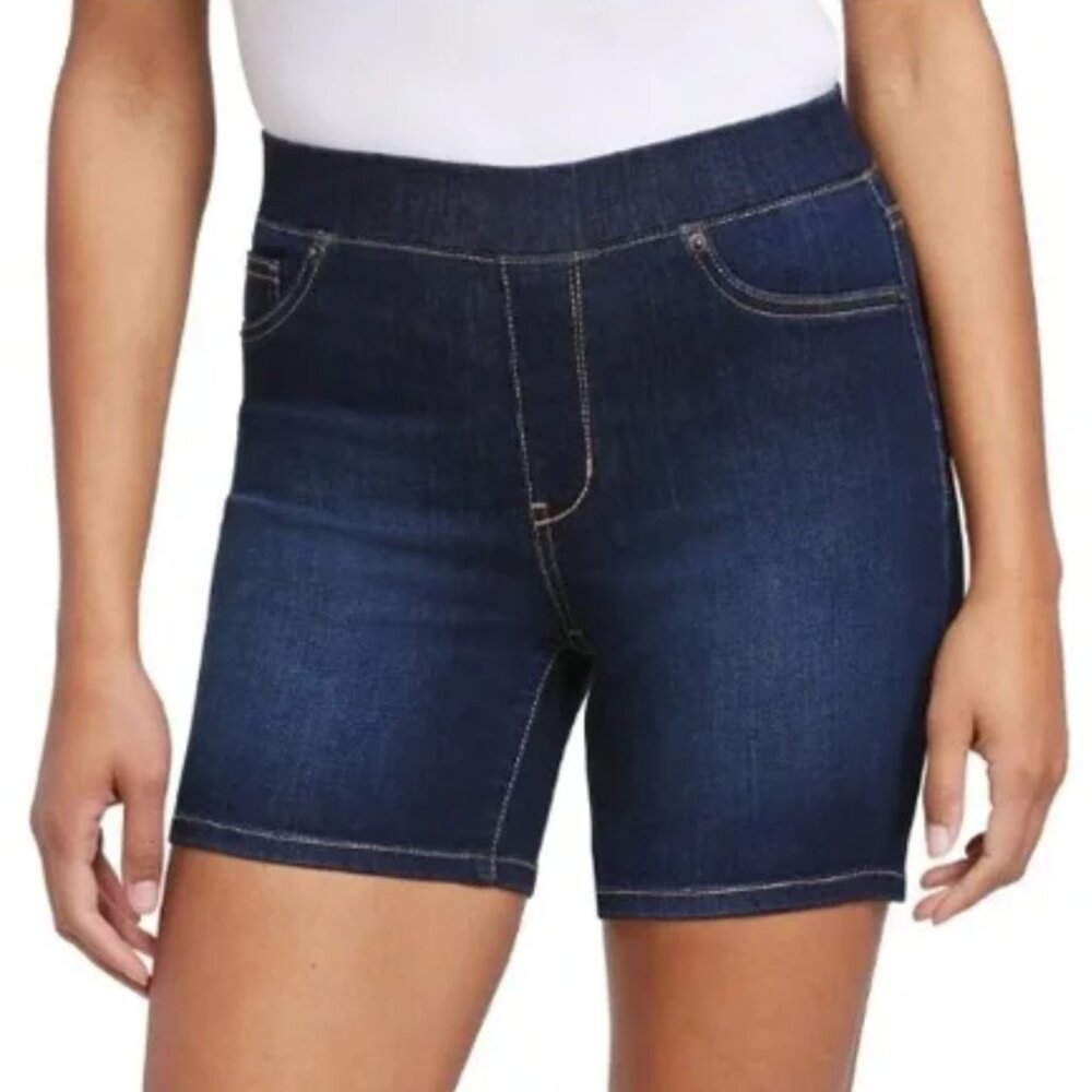 New York and Company Tummy-less Pull on Stretch Jean Shorts